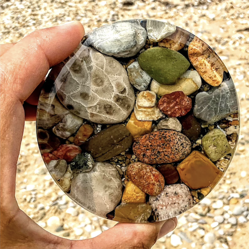 Lake Michigan Stone Coasters