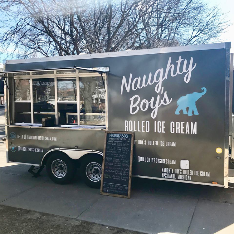 Naughty Boy's Rolled Ice Cream Food Truck Ann Arbor Michigan